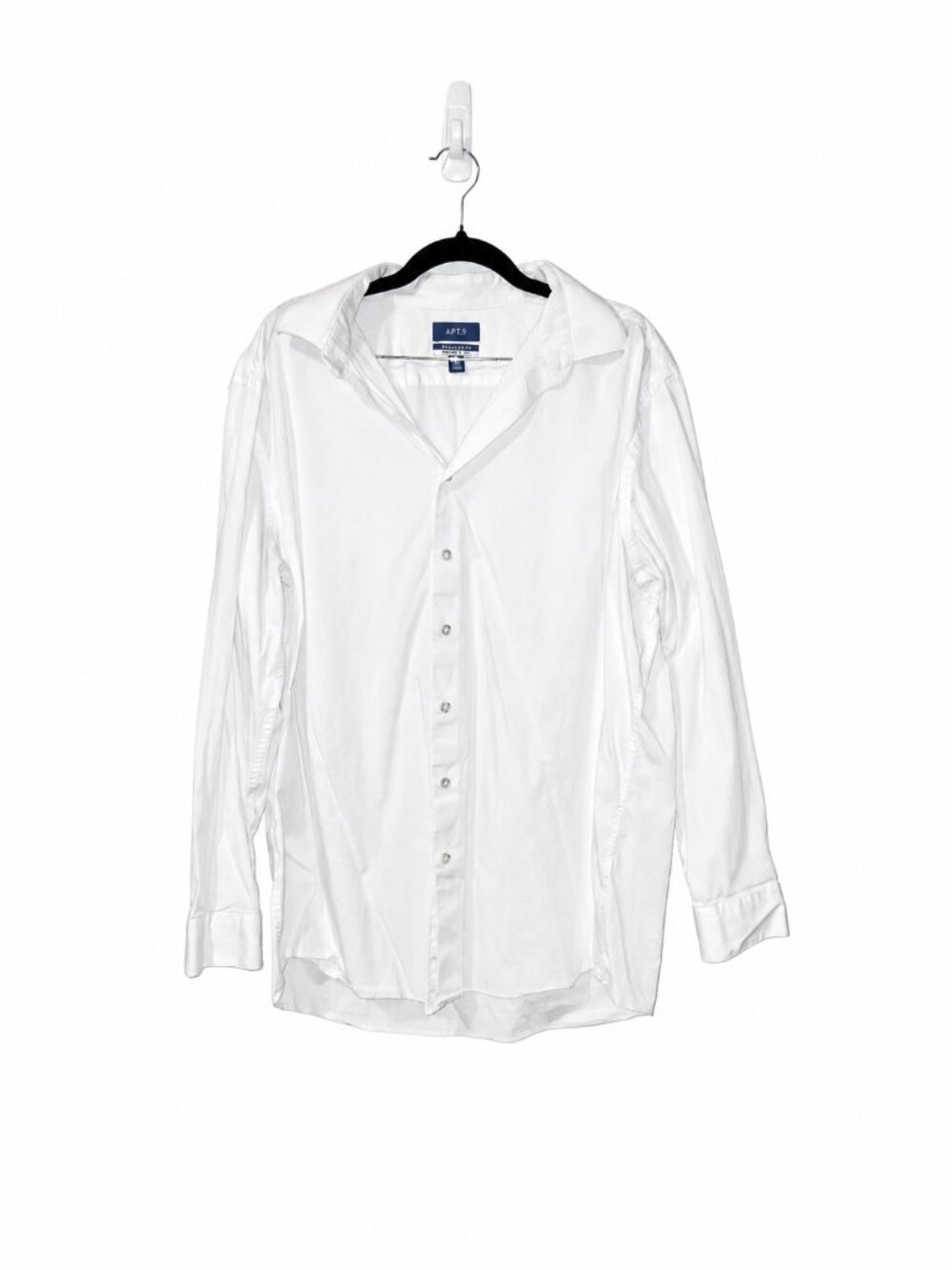 APT. 9 Men’s White Long Sleeve Dress Shirt Button Up Classic Office Formal